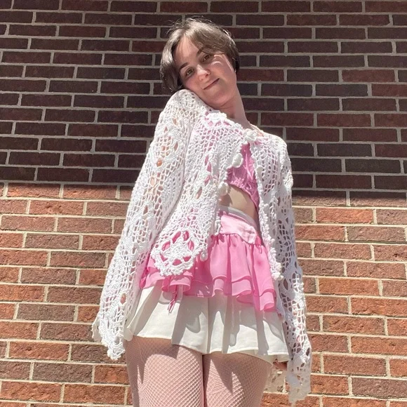 SOLD Crochet fairycore cardigan - Picture 5 of 15